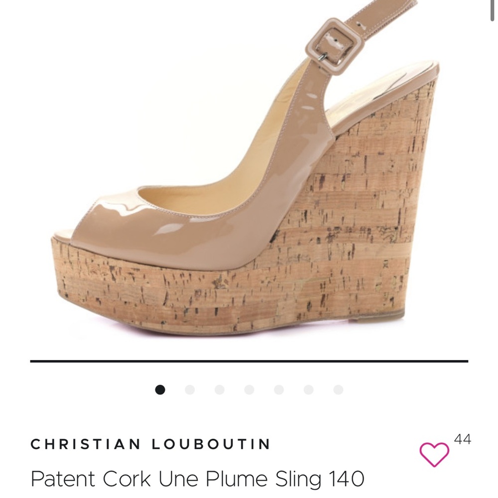 Christian Louboutin Tan Wedge Sandals with Cork Heel